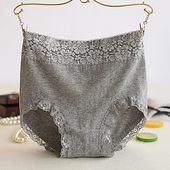 4条装 大码 日系女士内裤 纯棉高腰全棉舒适蕾丝包臀收腹提臀三角裤