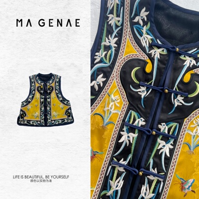 『兰亭序』2026新款重工刺绣中式国风女式马甲SR302