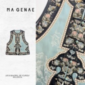 女士马甲SR290 2026重工刺绣国风新中式 苍蓝