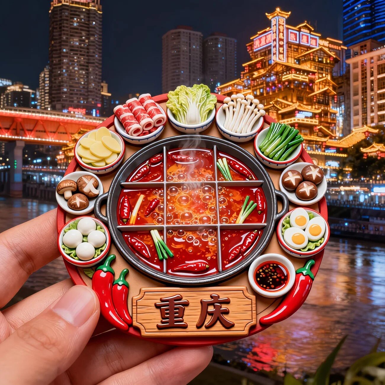 3D立体树脂浮雕立体磁吸仿真冰箱贴旅游景点纪念品地方特色美食