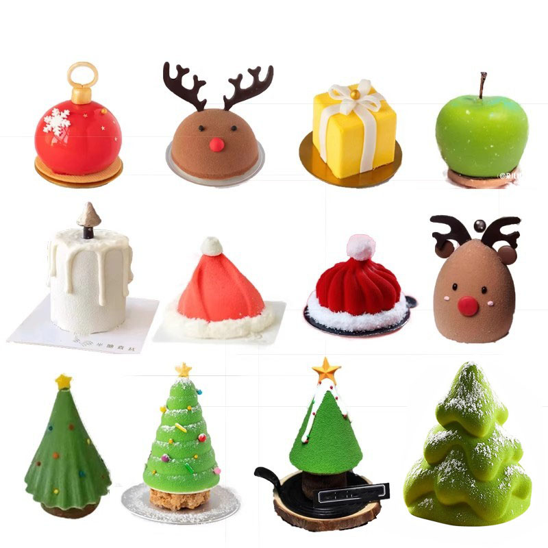 圣诞树法式慕斯硅胶模具装饰硅胶