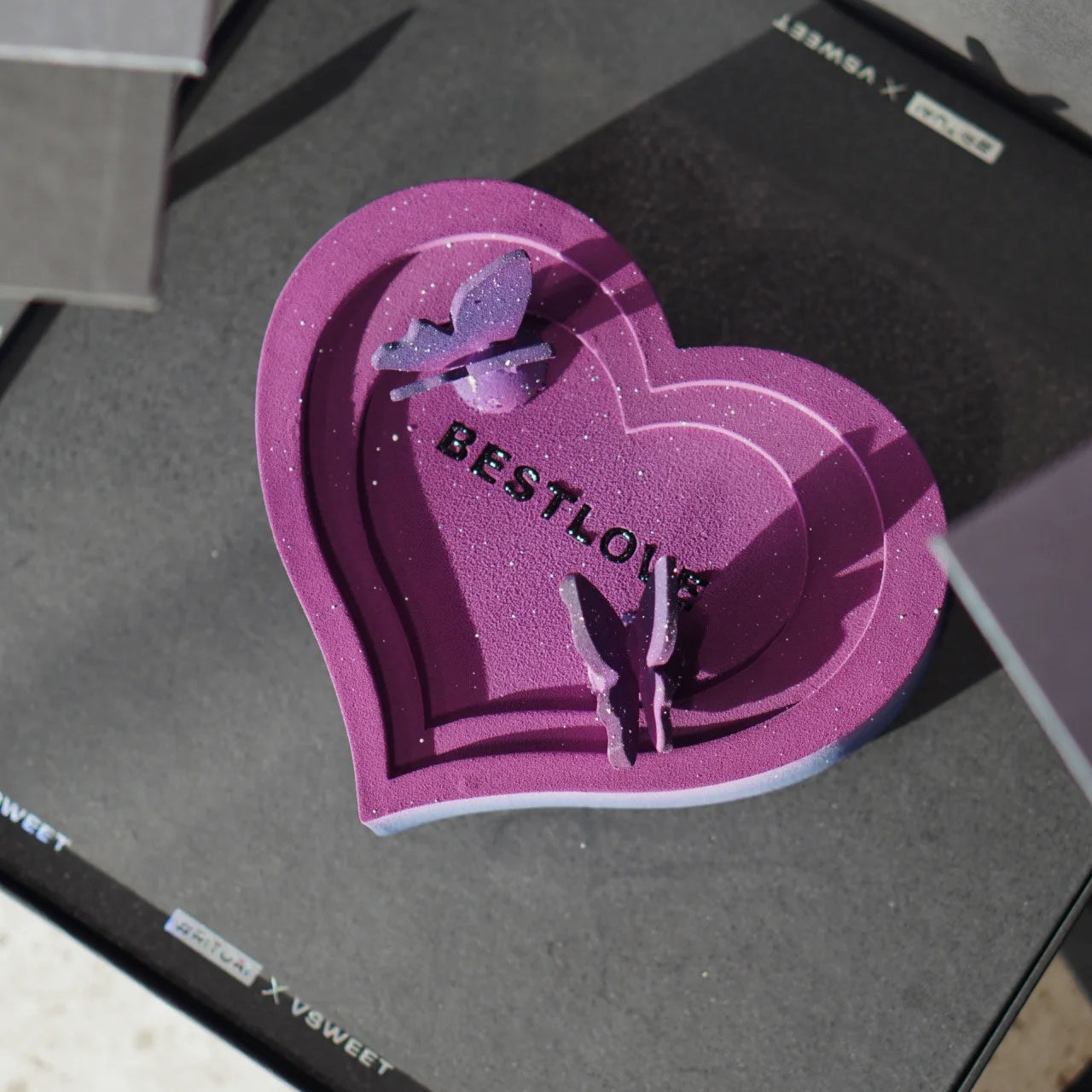 情人节爱心桃心喷砂巧克力DIY私房甜品法式慕斯硅胶模具best love