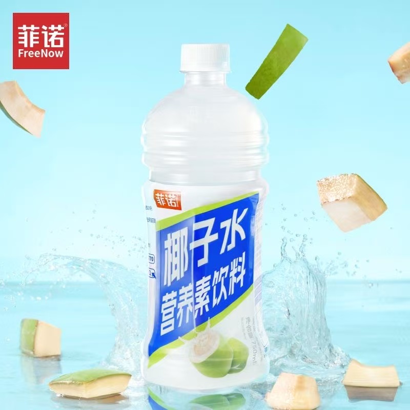 5月产菲诺椰子水营养素饮料750ml*6瓶大瓶清甜果汁原味含维生素