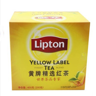 Lipton立顿黄牌精选红茶包S200包400g实惠装斯里兰卡红茶叶袋泡茶