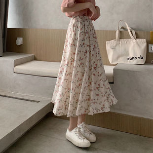 ladies 2023summer skirts半身裙 print long skirt casual women