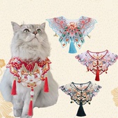宠物云肩狗狗猫咪中国风围兜式 宠物围巾新年春节 围脖配饰中式