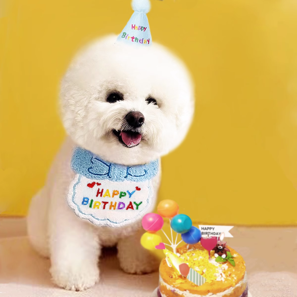 猫咪狗狗生日围兜帽子