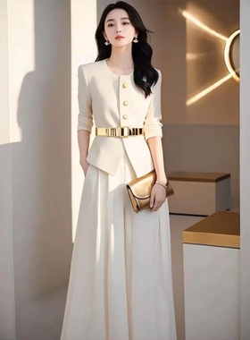 734秋季新款高级感名媛套装女时尚职业小香风外套裤裙两件套女