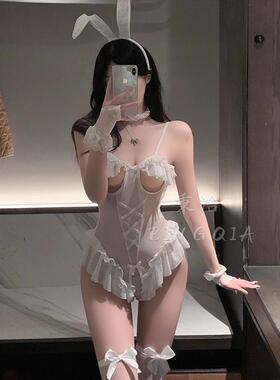 IFELINSE 性感深V小胸聚拢镂空收腰睡衣2025新款蕾丝女连体衣套装