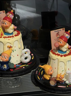 卡通蜡烛星星人蛋糕装饰摆件可爱吹泡泡星星人摆件白色数字蜡烛