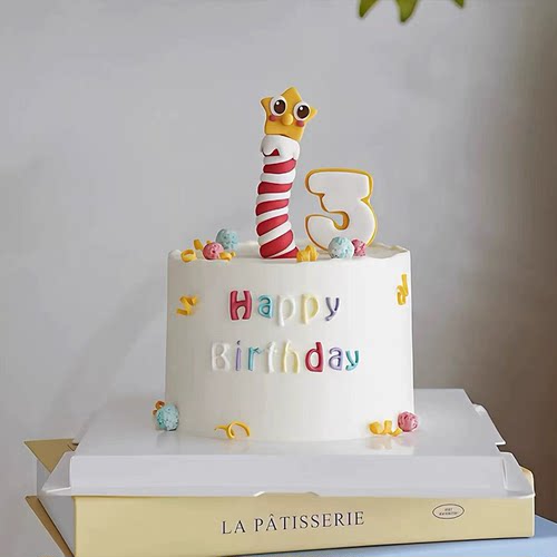 网红许愿星星人蛋糕装饰歪头星星蜡烛儿童周岁潮玩公仔烘焙摆件