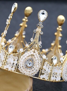 生日蛋糕装饰摆件大蕾丝女王合金女王皇冠夏洛克摆件黑色王冠装扮