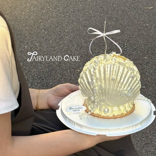 网红同款珍珠梦幻贝壳蛋糕装饰慕斯模具唯美女神生日烘焙装扮插件