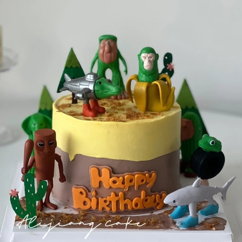 网红款卡通木头人山海经融合主题蛋糕装饰摆件椰子树仙人掌插件,节庆用品/礼品,节日装扮用品,淘宝优惠券,粉丝福利购,淘宝优惠卷