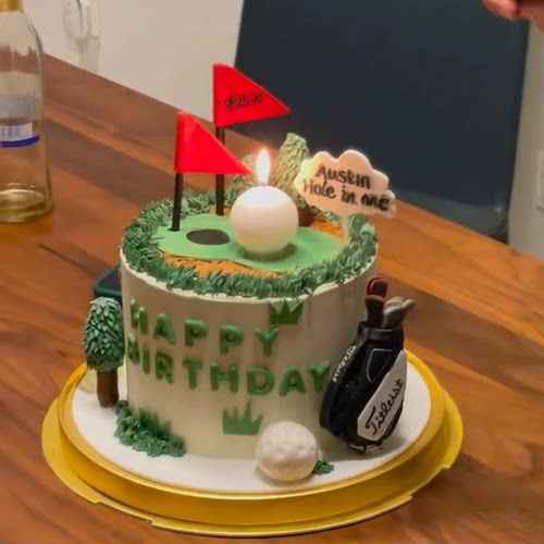 网红休闲体育高尔夫运动生日高级Golf球蜡烛插件蛋糕装饰创意男士