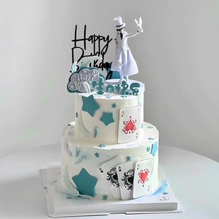 动漫柯南卡牌怪盗基德名侦探男孩周岁生日蛋糕装饰摆件甜品插件