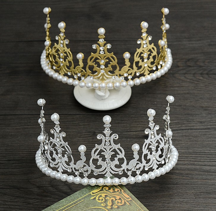 大皇冠西点珍珠高亮新娘生日蛋糕