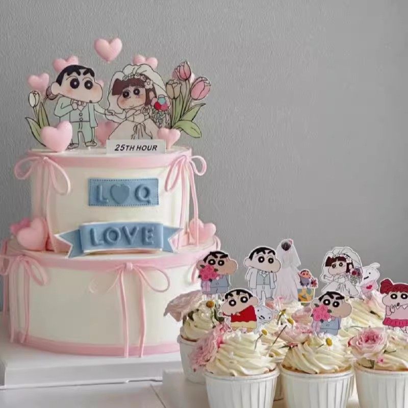 网红漫画风情侣蛋糕装饰蜡笔小新订婚结婚纪念日甜品插件烘焙插牌,节庆用品/礼品,节日装扮用品,淘宝优惠券,粉丝福利购,淘宝优惠卷