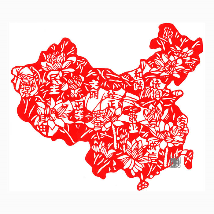手工剪纸中国风装饰画成品底稿图片