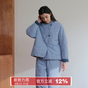 两件套家居服 纯棉衣棉裤 朵朵可可加厚加绒夹棉睡衣女冬季 新中式