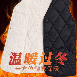 包邮 秋冬中老年加绒棉马甲男士 坎肩轻薄内外穿羊羔绒内胆背心一件