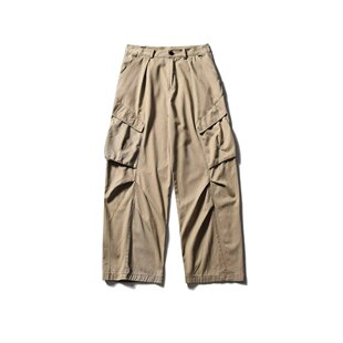 美式新款复古潮牌阔腿裤棕色男女oversize直筒裤子宽松工装裤