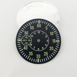 手表配件大飞黑面绿色夜光刻度表盘ETA6497 ST3600手动机械机芯用