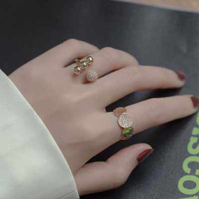 独特设计戒指韩系中指戒指女自律适合手粗的指环开口宽版食指戒子