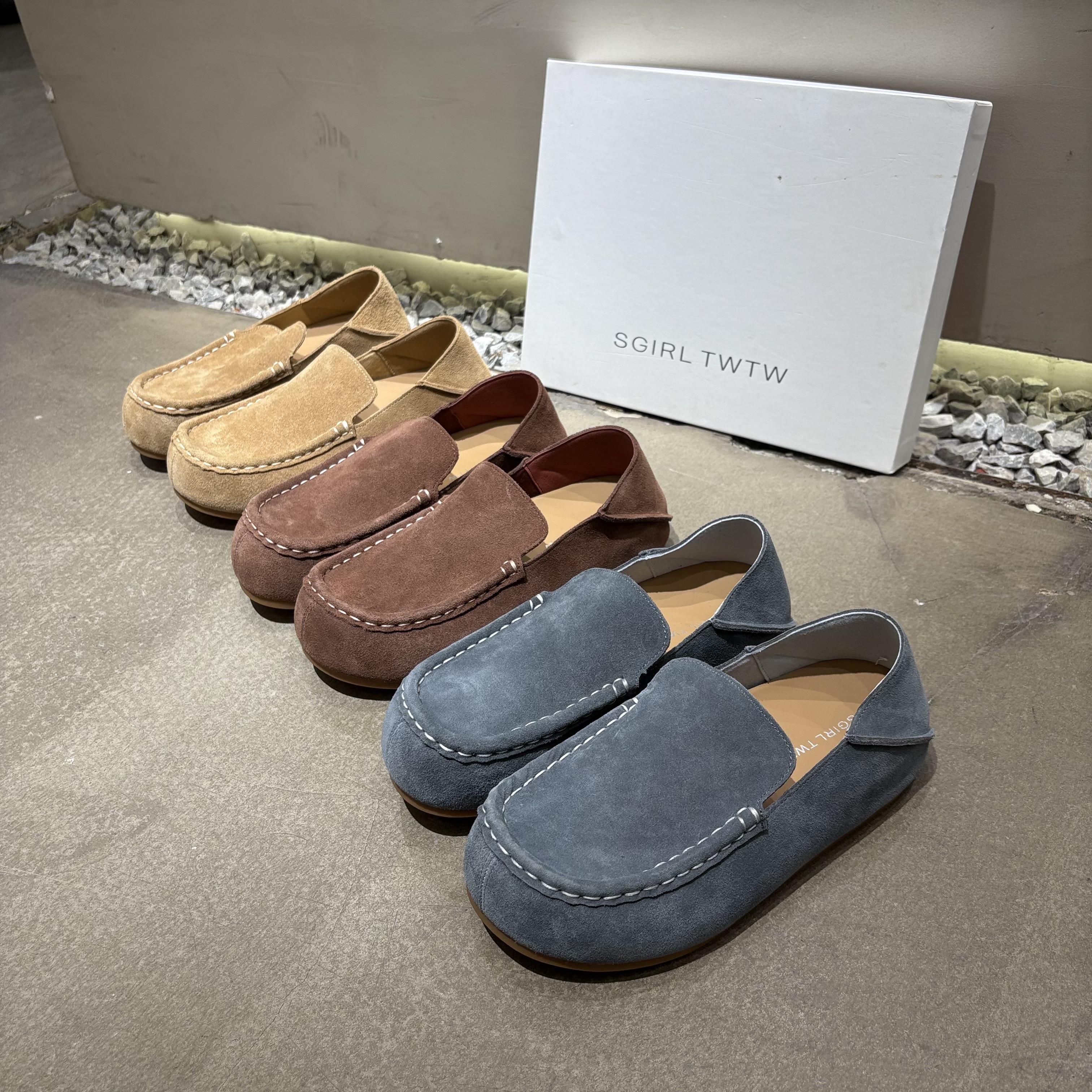 SGIRL TWTW2026新款复古乐福鞋一脚蹬博肯女鞋休闲百搭内增豆豆鞋