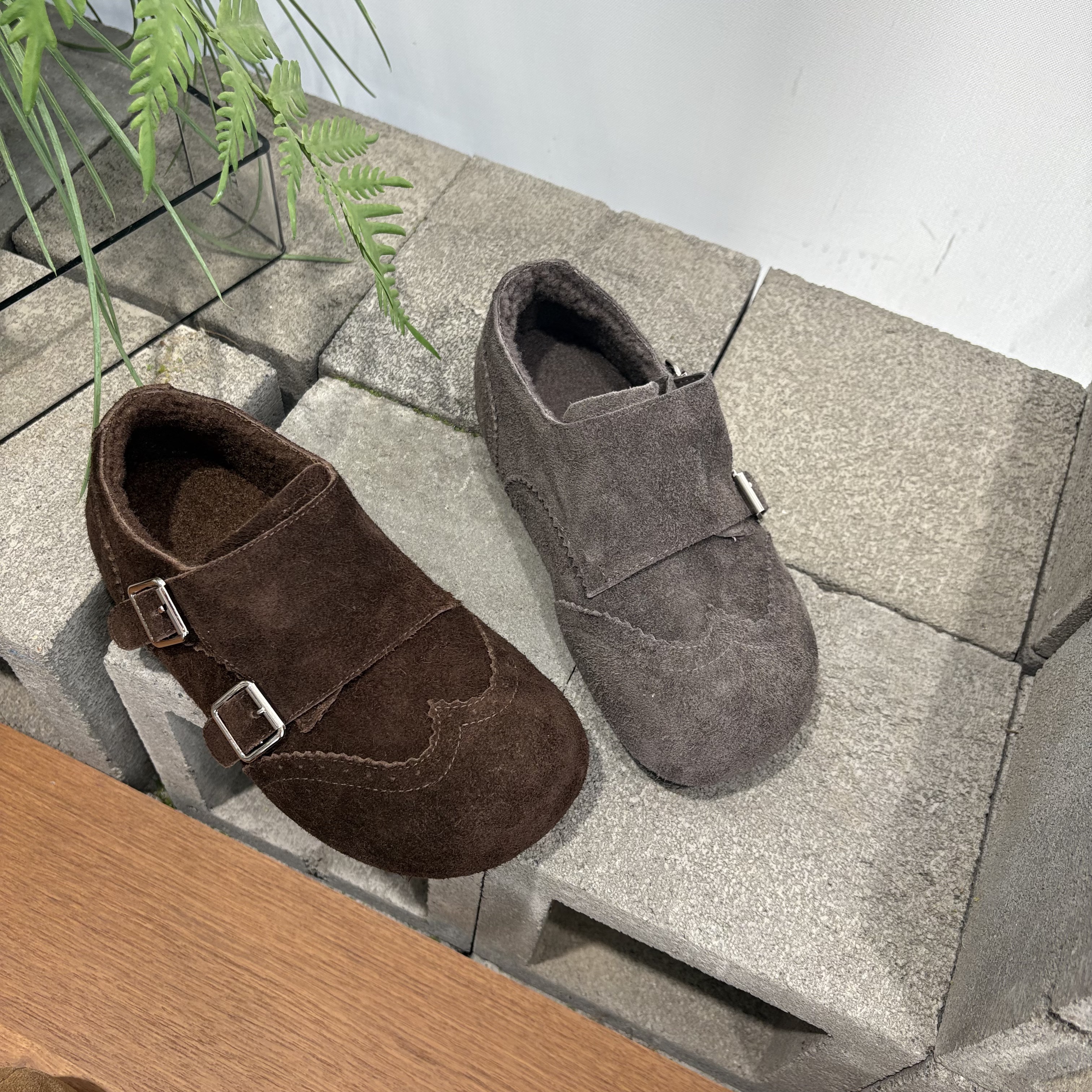 米新款2025冬款加绒软底勃肯鞋欧版潮流女鞋复古港风日系街拍棉鞋