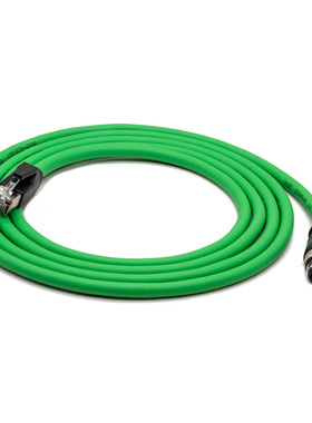 M12 4针D编码转RJ45直头弯头网线sick西克YM2D24profinet双绞线