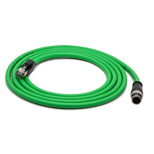 M12 4针D编码转RJ45直头弯头网线sick西克YM2D24profinet双绞线