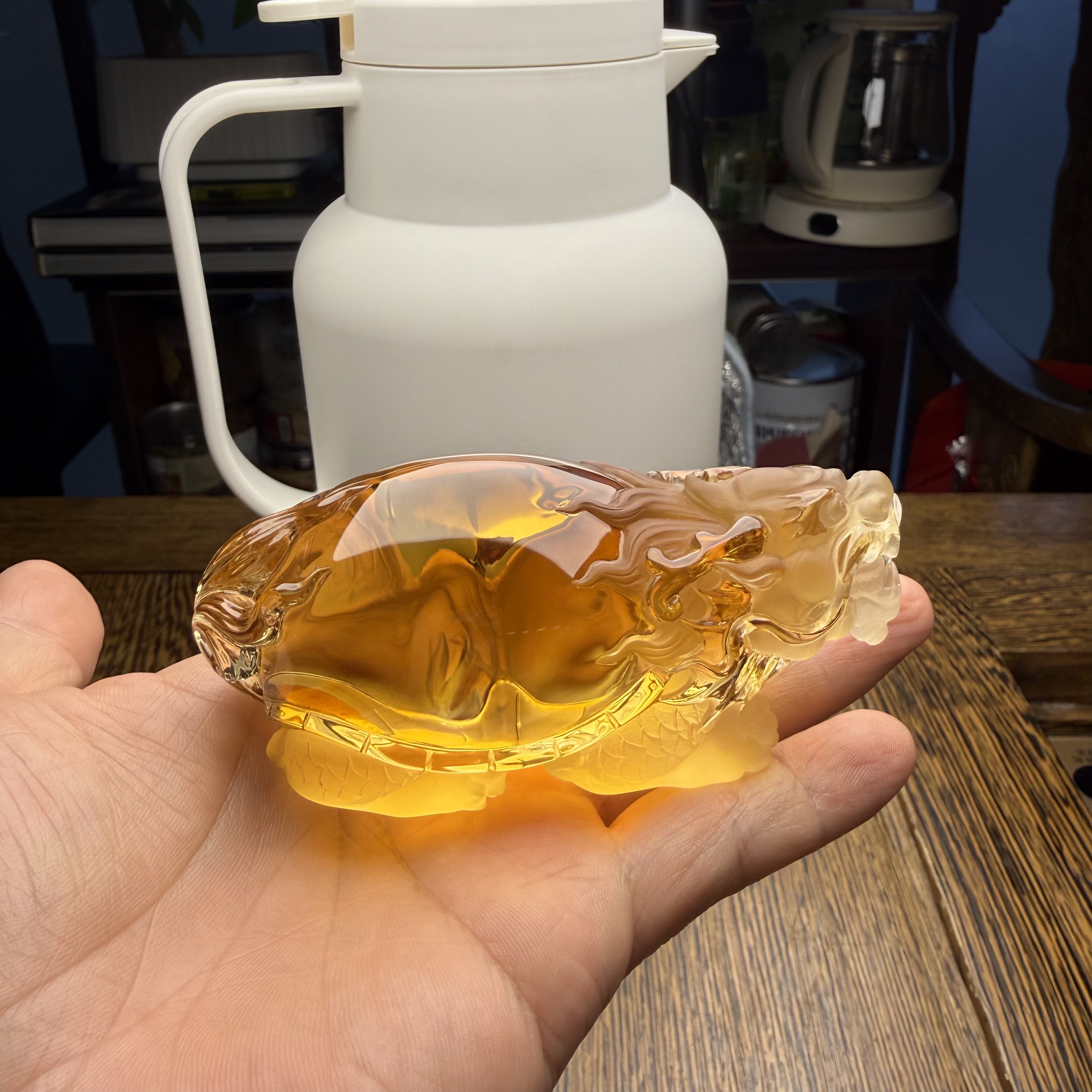 巴西黄水晶龙龟摆件暴力黄把玩件手把件