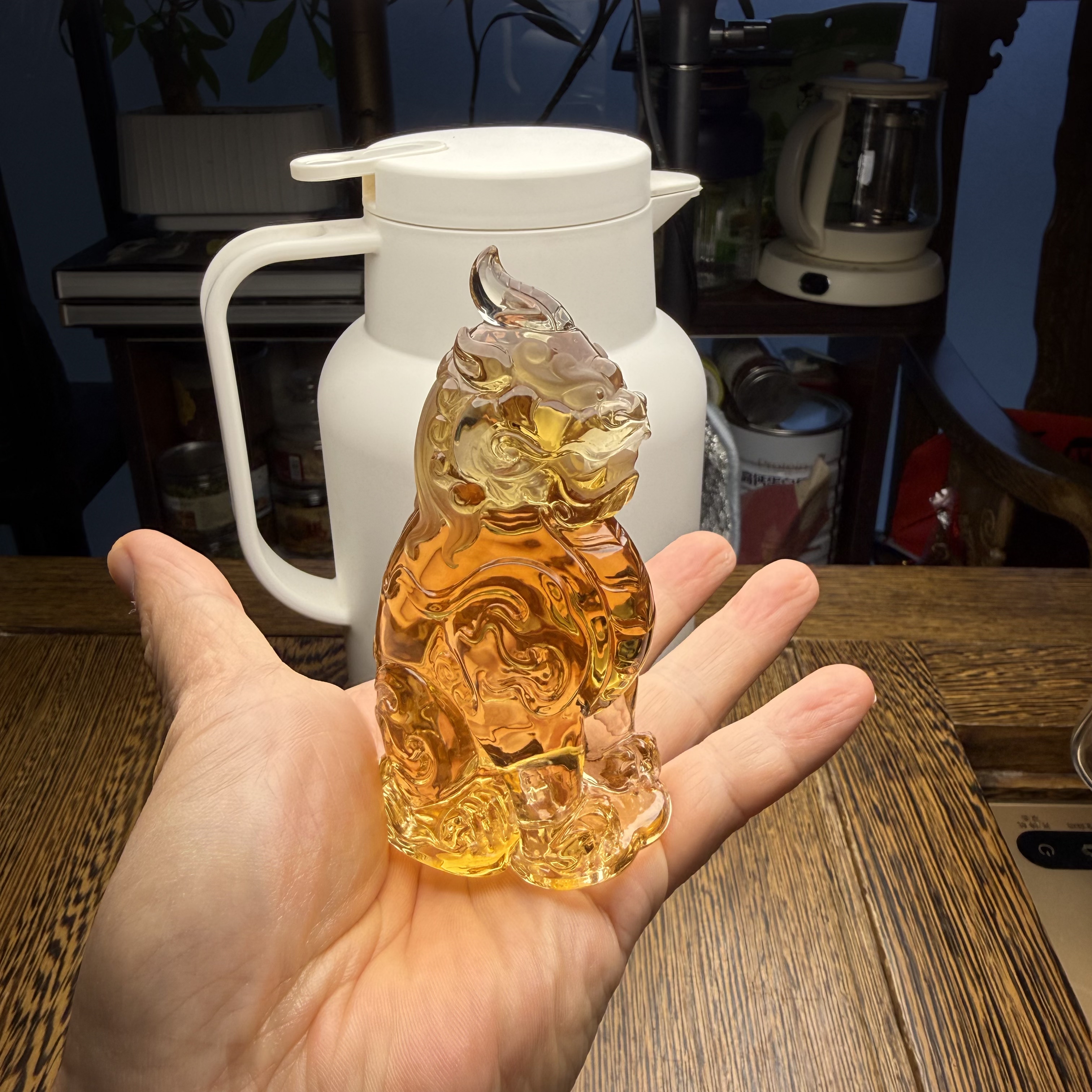 巴西黄水晶暴力黄黄水晶谛听摆件手把件把玩物收藏级