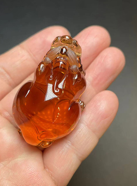 巴西天然黄水晶貔貅吊坠招财男女款水晶项链手把件原石摆件