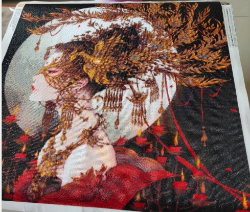 diy钻石画古风半面妆方钻满钻圆钻贴钻画十字绣钻石绣2019年新款