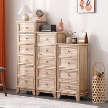 五斗柜简约实木餐边柜胡桃色窄边柜组合储物柜夹缝柜子立柜全实木