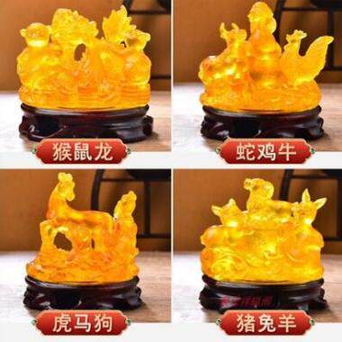 2025年蛇年生肖蛇鸡牛吉祥物三合聚圣贵人摆件十二生肖猪兔羊