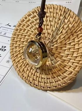 天然白水晶嘎乌盒吊坠