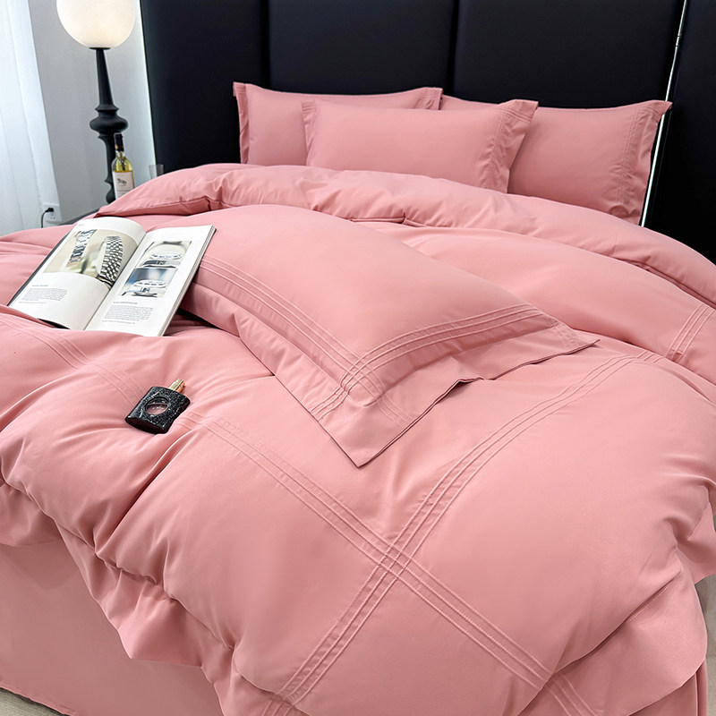 轻奢水洗棉四件套夏季床上用品粉色结婚纯棉简约床单喜被婚庆床品,床上用品,酒店床品套件,淘宝优惠券,粉丝福利购,淘宝优惠卷