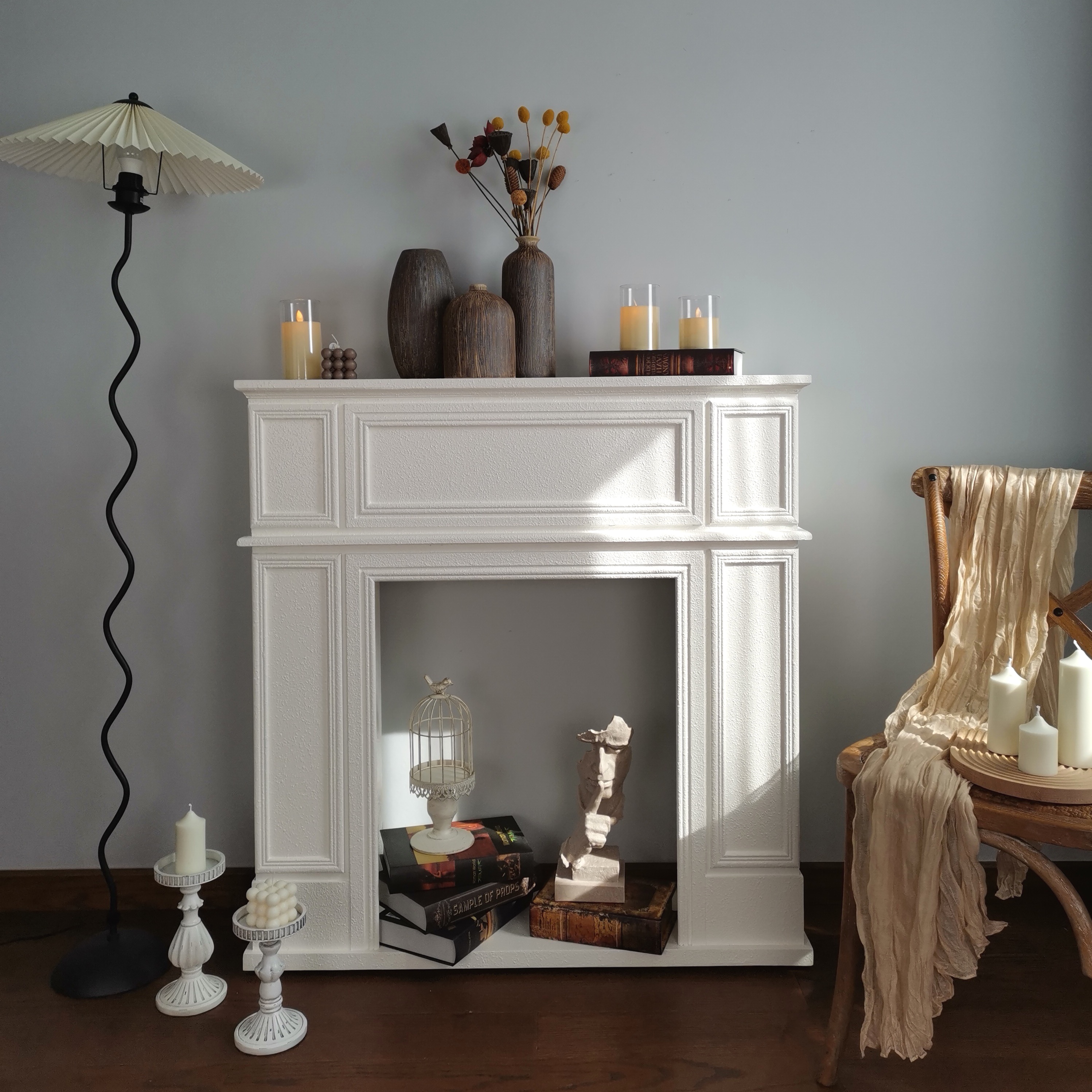 壁炉架民宿客厅玄关柜拍照背景