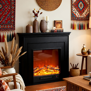 法式仿真火焰壁炉取暖器美式别墅客厅壁炉玄关柜家用室内壁炉装饰