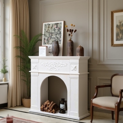 法式壁炉装饰柜1米1.2米美式复古电子仿真火取暖壁炉芯玄关柜民宿
