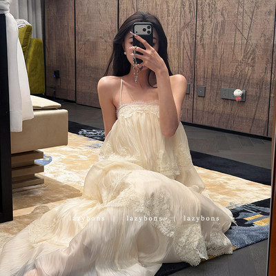 白色雪纺连衣裙女夏季新