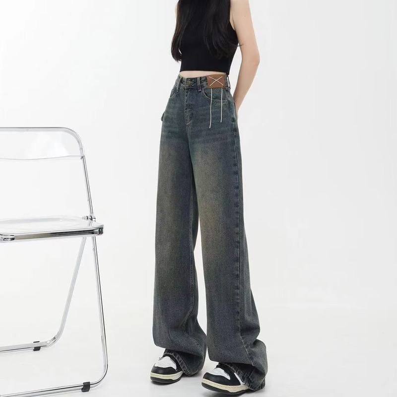 女夏牛仔裤春季宽松灰宽松裤子水泥潮牌阔腿休闲直筒美式长裤男女,女装/女士精品,牛仔裤,淘宝优惠券,粉丝福利购,淘宝优惠卷