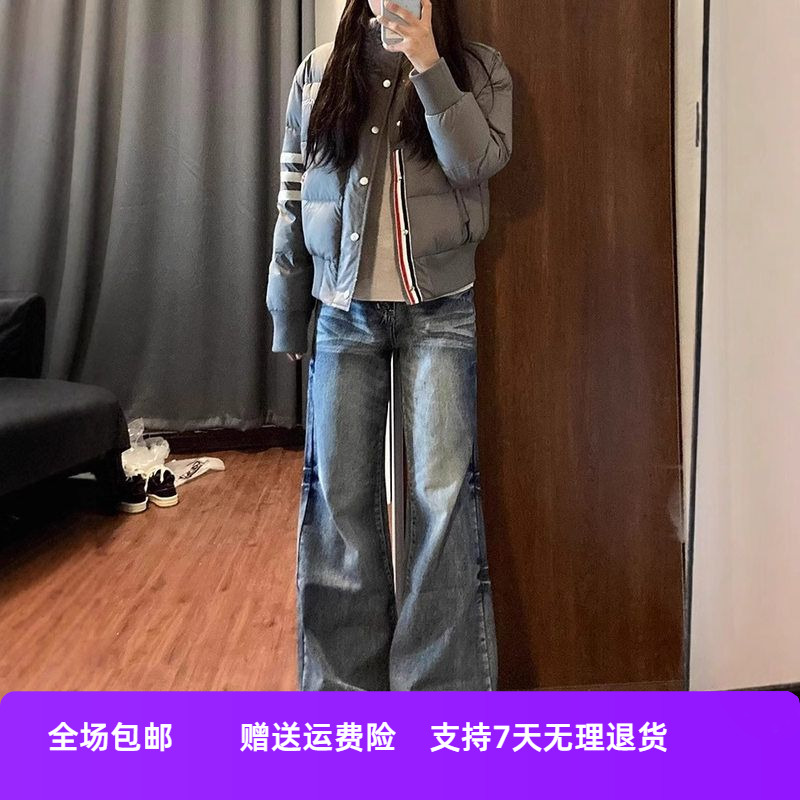 新款阔腿牛仔裤显瘦女直筒裤宽松