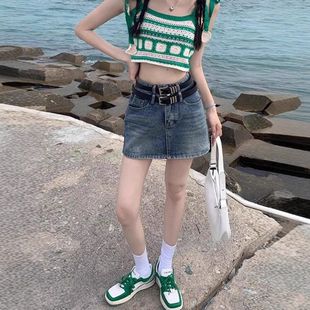 a包臀高腰时尚字牛仔短裙裤裙夏季设计感防走光显瘦新款内衬辣妹