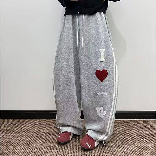 爵士舞卫裤字母女拼接爱心街舞