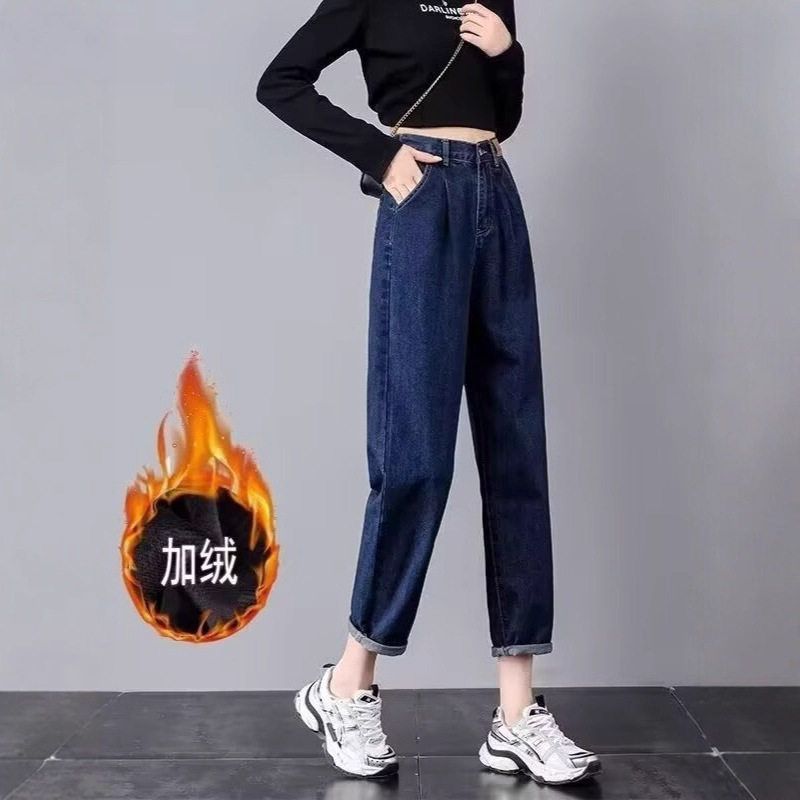 宽松春秋老爹女MM松紧直筒哈伦