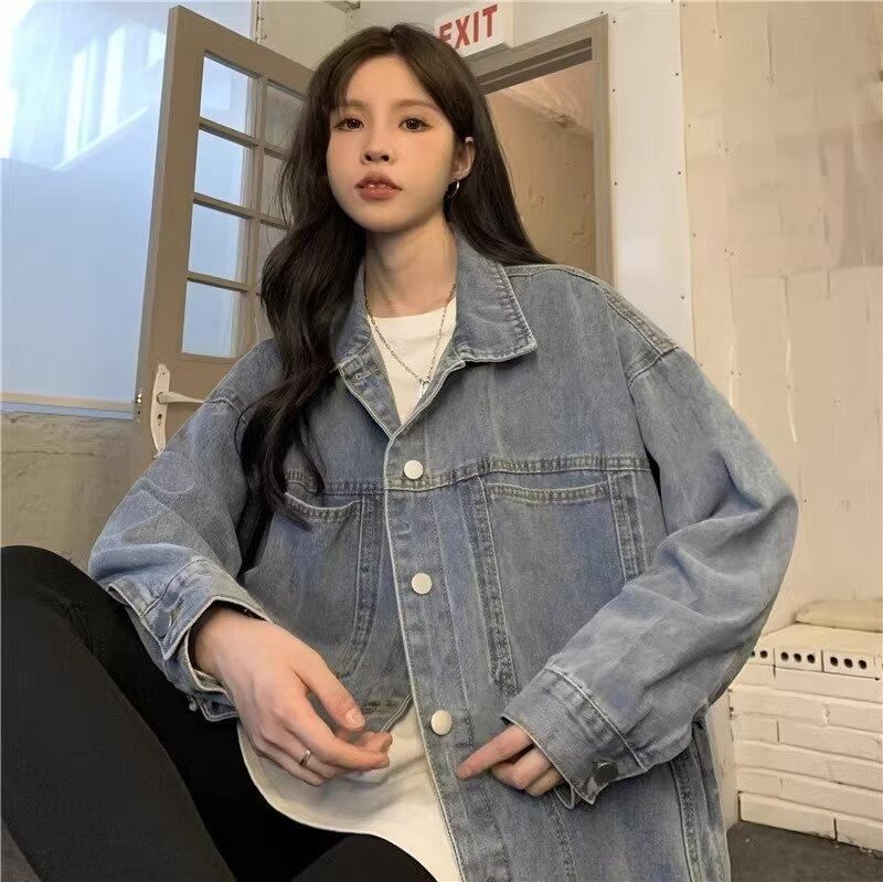 新款款上衣复古夹克女风大口袋